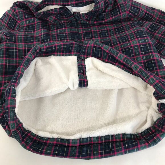 L.L. Bean Fleece-Lined Flannel Shirt Women's Large Plaid Button Up Shacket Chore - Picture 7 of 10